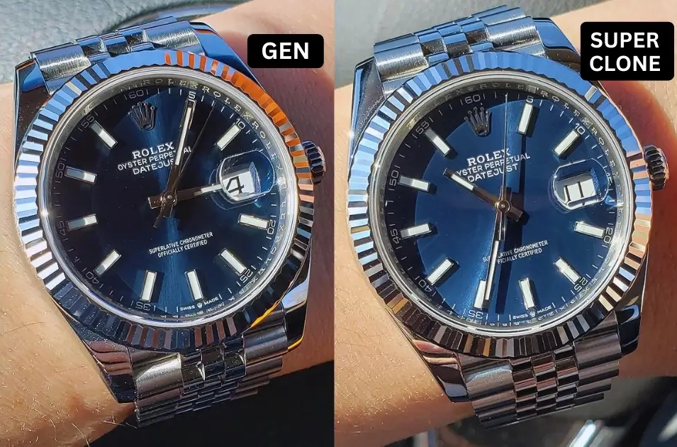 Same model watch real vs clone