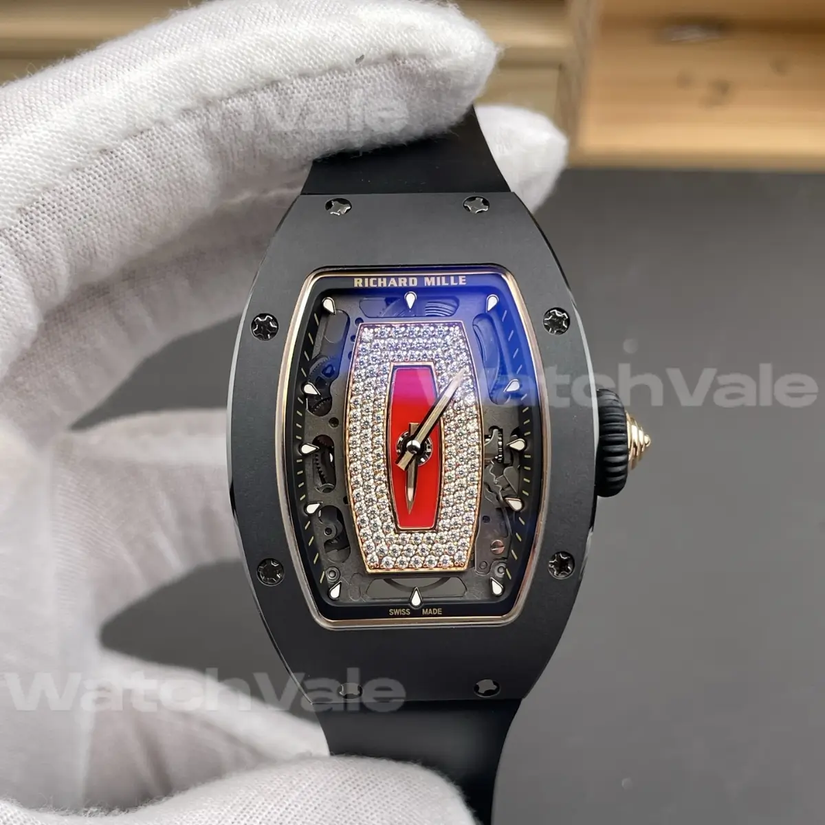 Richard Mille RM 07-01 Jasper Black Super Clone Replica front view