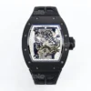 Richard Mille RM 055 Bubba Watson Black Ceramic Super Clone Replica front view with skeleton dial.