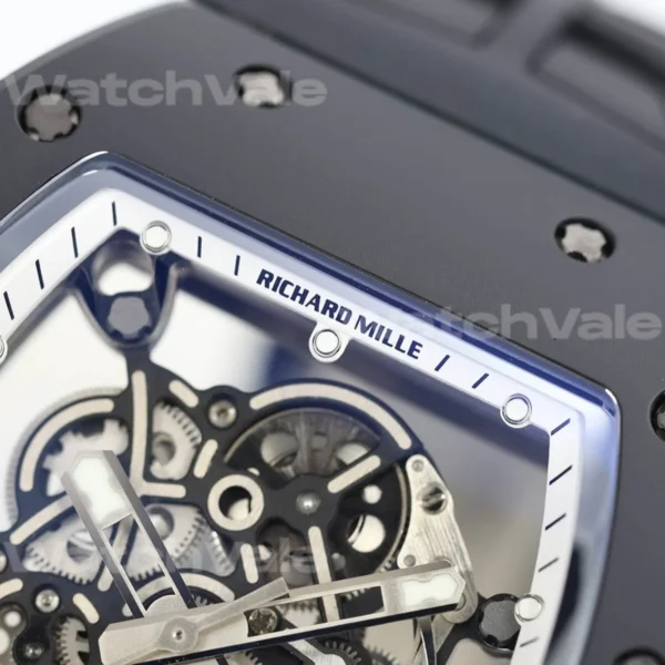 Richard Mille RM 055 Black Ceramic Super Clone Replica skeleton movement luxury timepiece.
