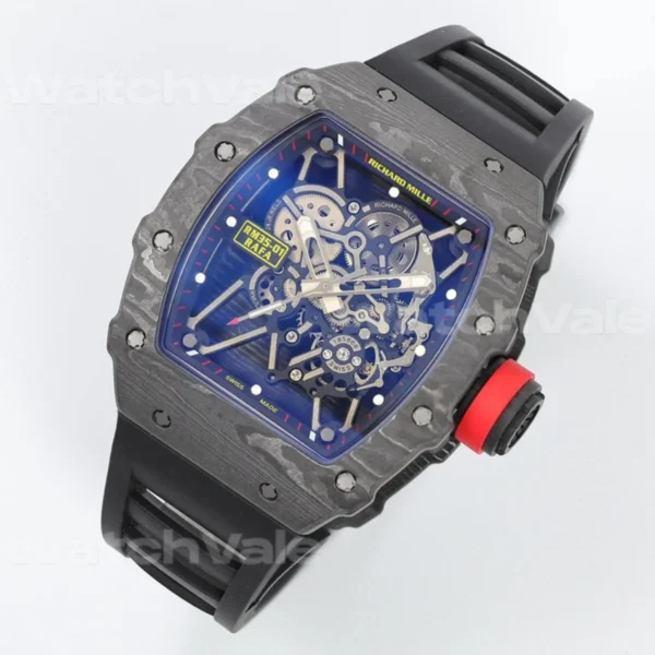 Richard Mille RM 35-01 Rafael Nadal Carbon TPT Skeleton Blue Dial Super Clone Replica watch