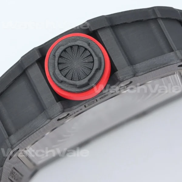 Richard Mille RM 35-02 Rafael Nadal luxury super clone replica watch with red rubber strap.