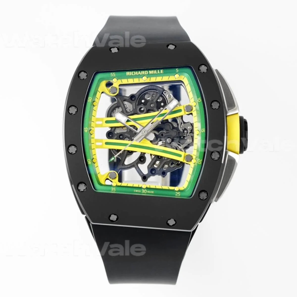 Richard Mille RM 61-01 Yohan Blake Super Clone Replica with skeleton dial and black carbon case