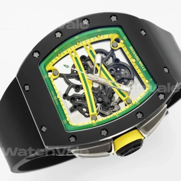 Luxury Richard Mille RM 61-01 Yohan Blake Super Clone Replica on black rubber strap