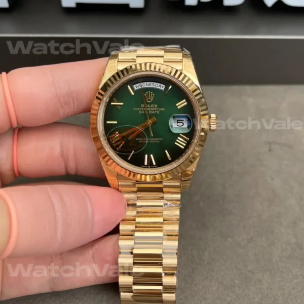 Super Clone Rolex Day-Date Green Ombré Dial Yellow Gold