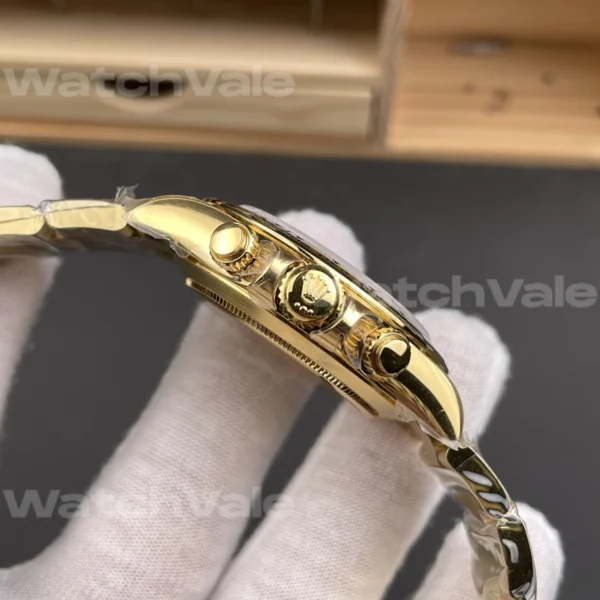 Rolex Cosmograph Daytona 116508 Green Dial Yellow Gold Super Clone Replica Front View