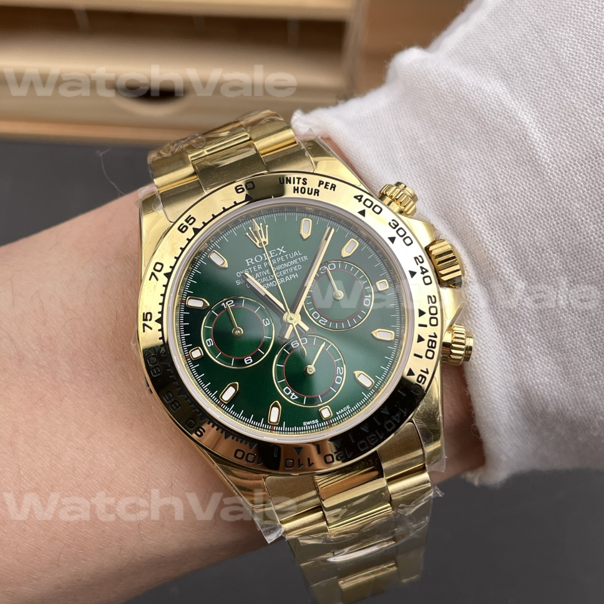 Luxury Rolex Daytona John Mayer Green Dial Super Clone Replica Yellow Gold Watch