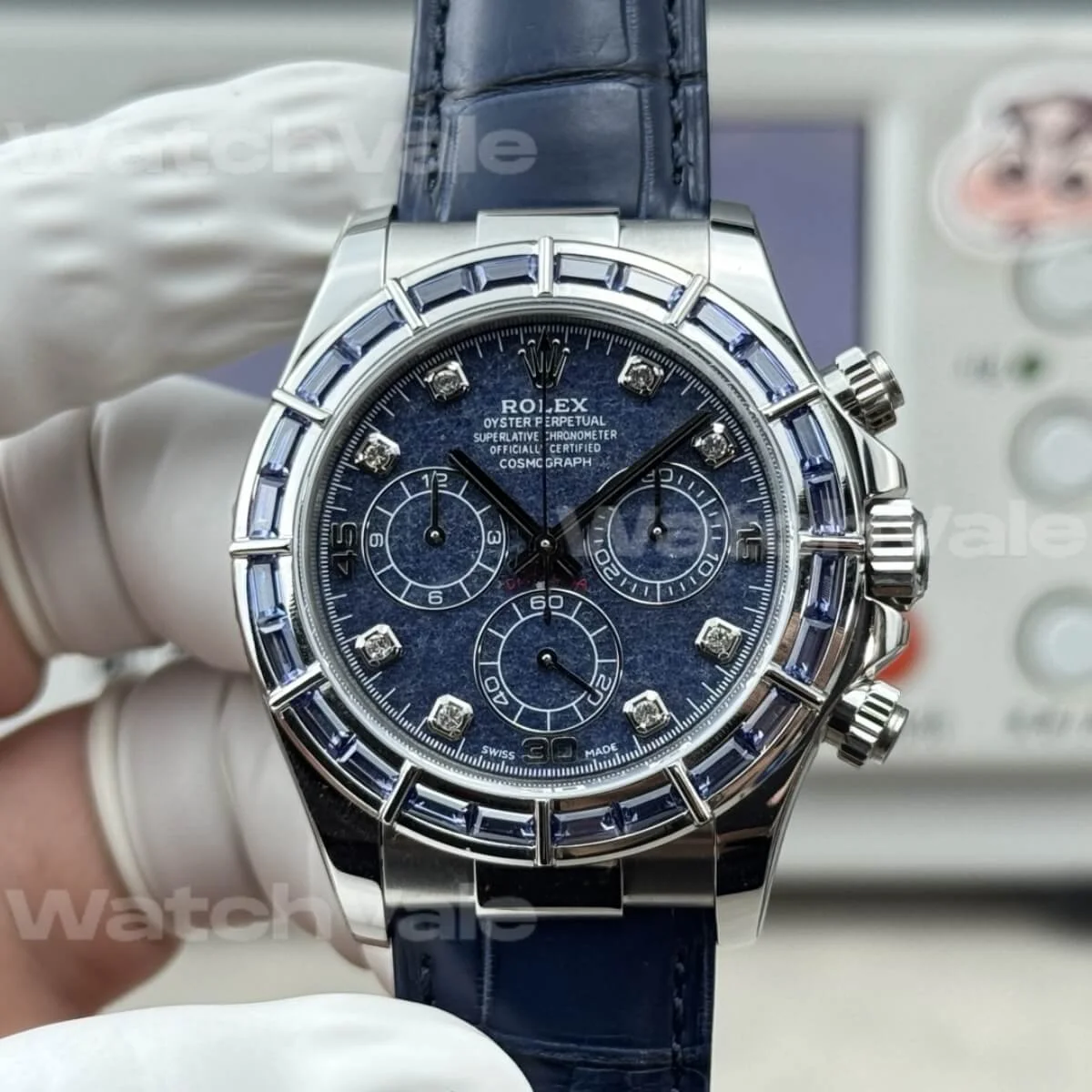 Rolex Oyster Perpetual Cosmograph Daytona 116589BR Blue Sapphire Dial Super Clone Replica front view