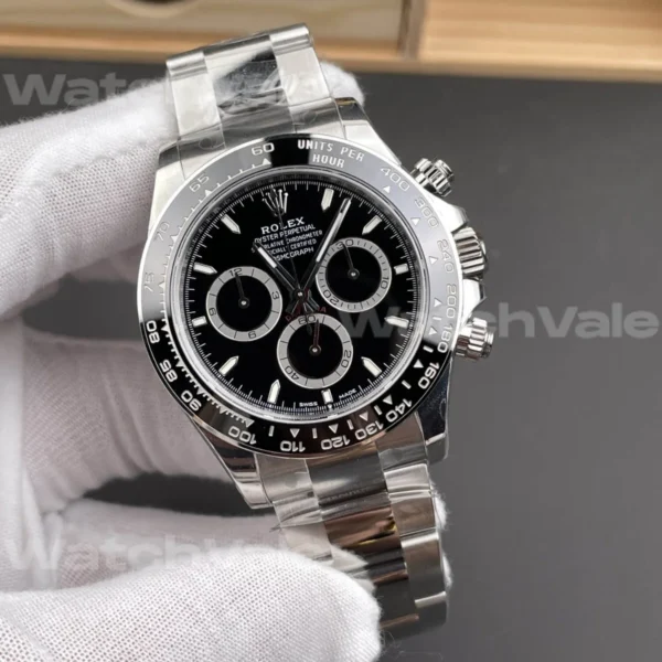 Alternative view of Rolex Oyster Perpetual Cosmograph Daytona 126500LN Black Dial Super Clone Replica