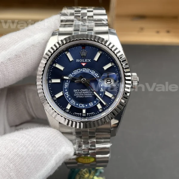 Rolex Oyster Perpetual Sky-Dweller 336934 Bright Blue Dial Super Clone Replica with Jubilee Bracelet