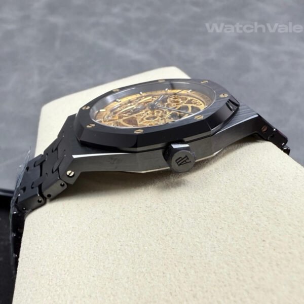 Audemars Piguet Royal Oak Double Balance Wheel Openworked 15416CE Black Ceramic super clone front view