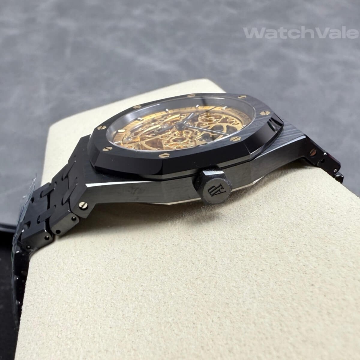 Audemars Piguet Royal Oak Double Balance Wheel Openworked 15416CE Black Ceramic super clone front view