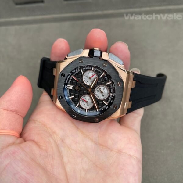 Audemars Piguet Royal Oak Offshore 26420RO Pink Gold Black Ceramic super clone front view