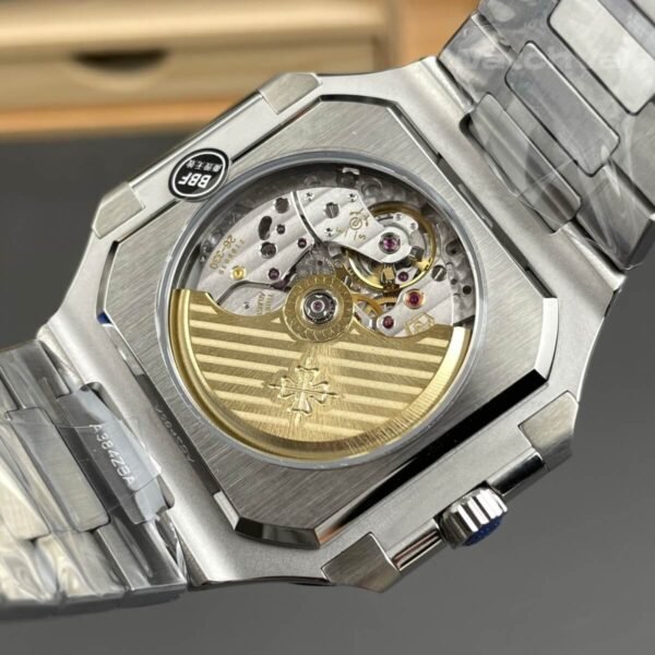Olive green dial replica watch with applied hour markers and dauphine hands