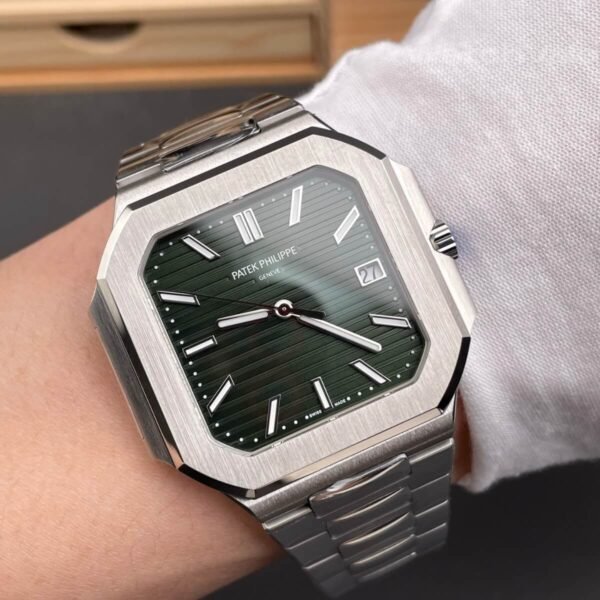 Patek Philippe Cubitus Olive Green Dial replica packaging and box shot