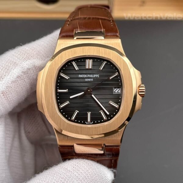 Patek Philippe Nautilus 5711R-001 Rose Gold Charcoal Brown Dial super clone front view