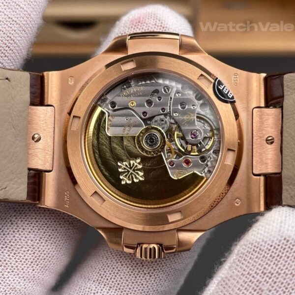 Patek Philippe 5711R-001 replica side profile showing rose gold case on wrist