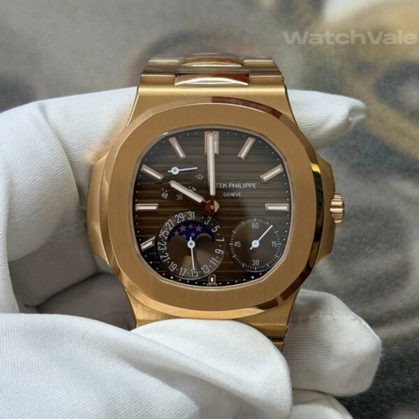 Patek Philippe Nautilus 5712/1R-001 Rose Gold Brown Dial super clone front view