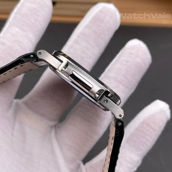 Super clone Nautilus white gold rounded octagonal bezel detail shot