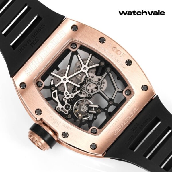 Skeletonized dial Richard Mille RM 035 rose gold replica watch