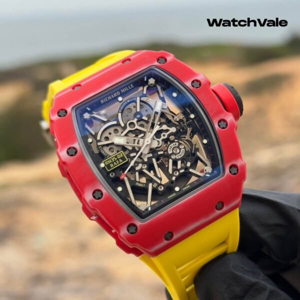 Richard Mille RM 35-02 skeleton dial close-up replica watch