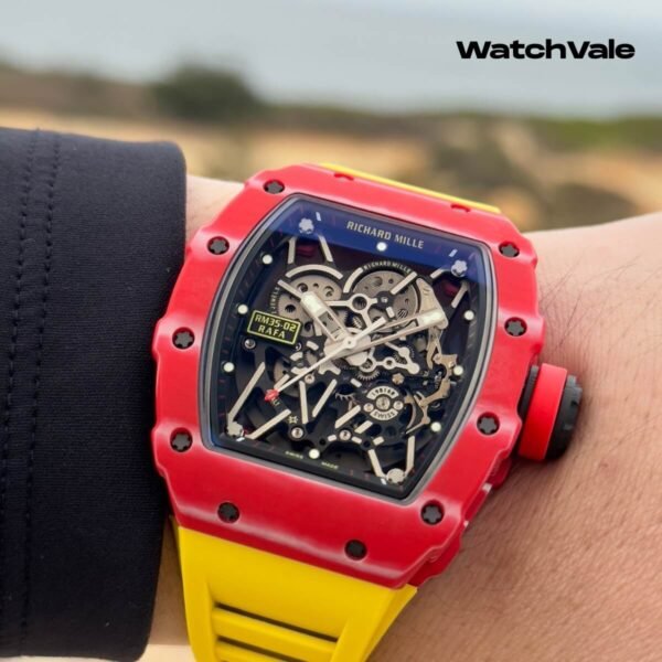 Richard Mille RM 35-02 yellow rubber strap detail replica