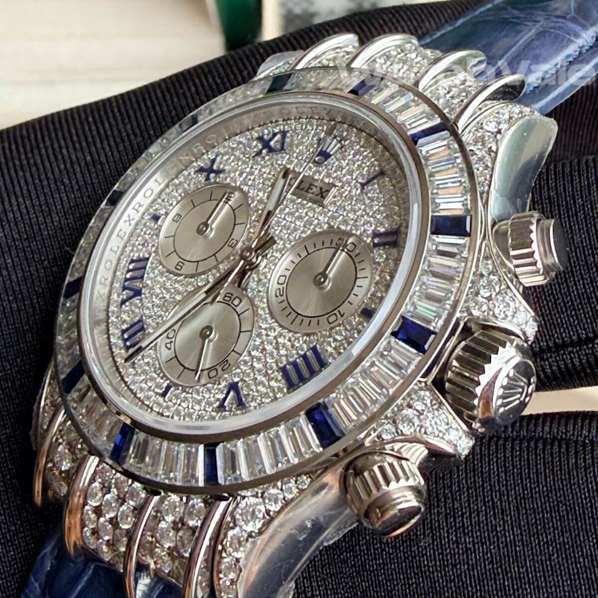 Rolex Cosmograph Daytona 116599 12SA white gold replica on wrist