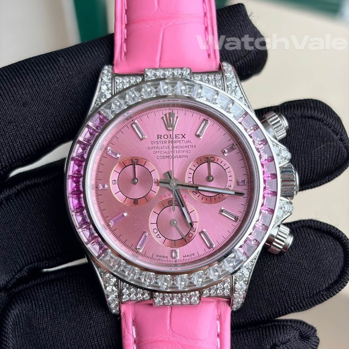 Rolex Cosmograph Daytona 116599 12SA white gold pink dial super clone replica