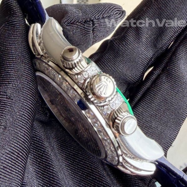Rolex Cosmograph Daytona 116599 Custom 4SA white gold replica on wrist