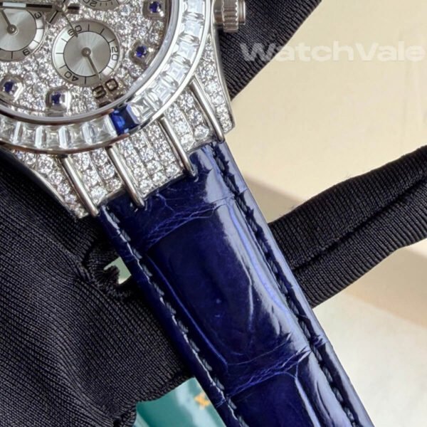 Rolex Daytona 116599 Custom 4SA diamond blue sapphire bezel side view replica