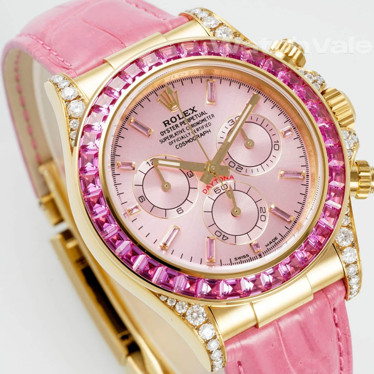 Rolex Cosmograph Daytona 126538TRO Barbie yellow gold pink sapphire super clone replica