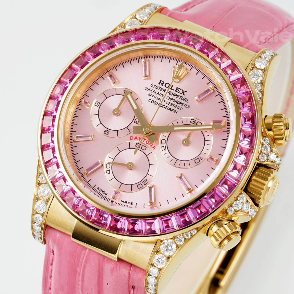 Rolex Daytona 126538TRO pink sapphire dial close-up replica watch