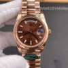 Rolex Day-Date 40 228235 chocolate dial baguette diamond super clone replica