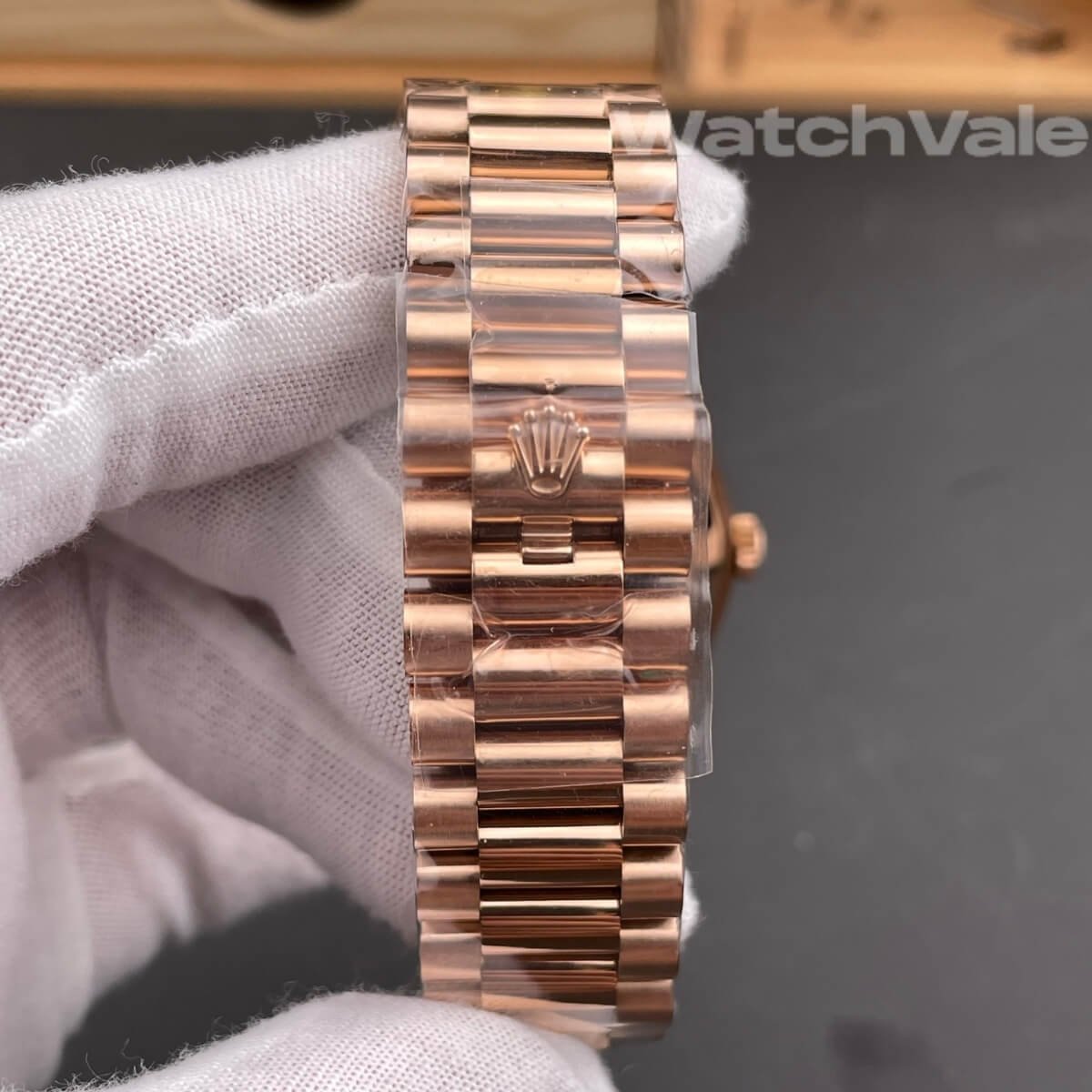 Rolex Day-Date baguette diamond hour markers replica watch