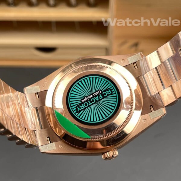 Rolex Day-Date 228235 Everose gold replica watch back view