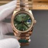 Rolex Day-Date 228235 olive green dial close-up replica watch