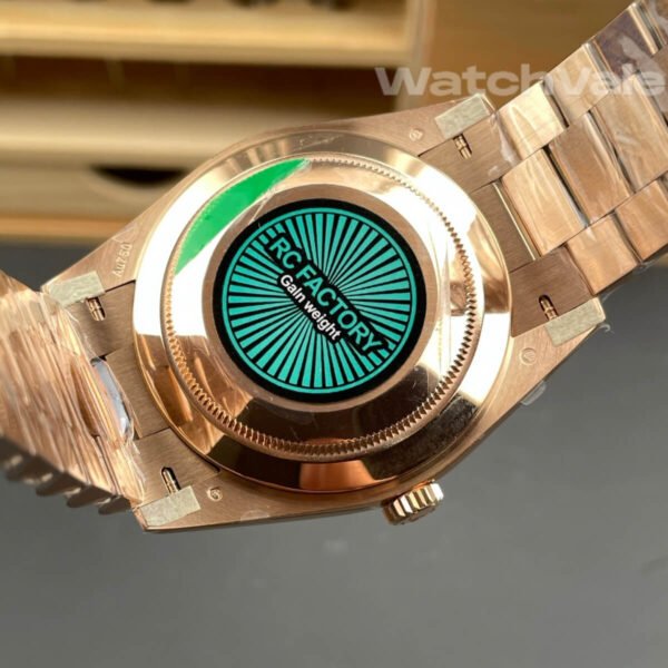 Rolex Day-Date 228235 fluted bezel side view replica