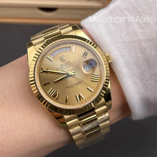 Rolex Day-Date 228238 yellow gold replica watch back view