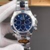 Replica Rolex Daytona bright blue dial close-up showing vivid tone