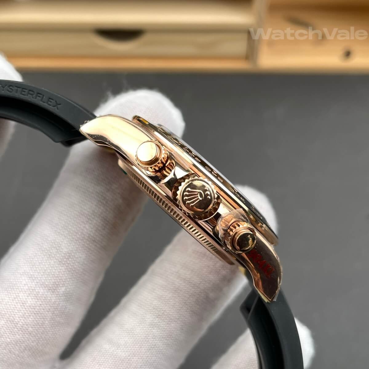 Rolex Daytona 126515LN Sundust Black Dial Everose Gold super clone front view