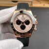 Replica Rolex Daytona sundust black dial close-up showing warm tone