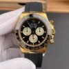 Replica Rolex Daytona black champagne two-tone dial close-up