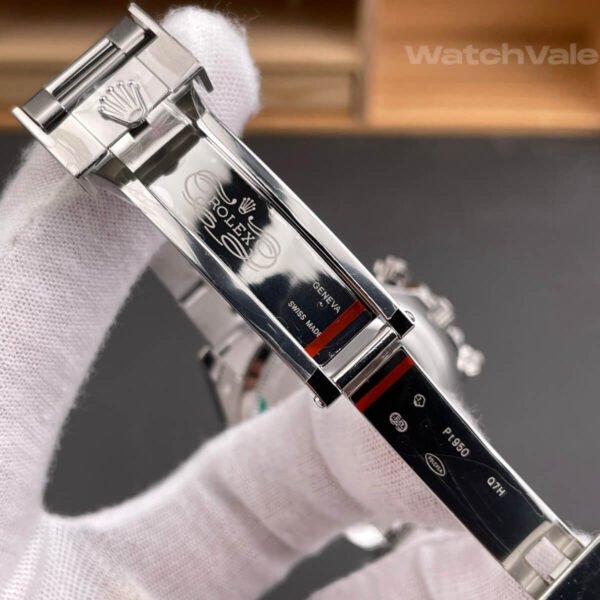 Daytona super clone white gold Oyster bracelet and folding clasp detail