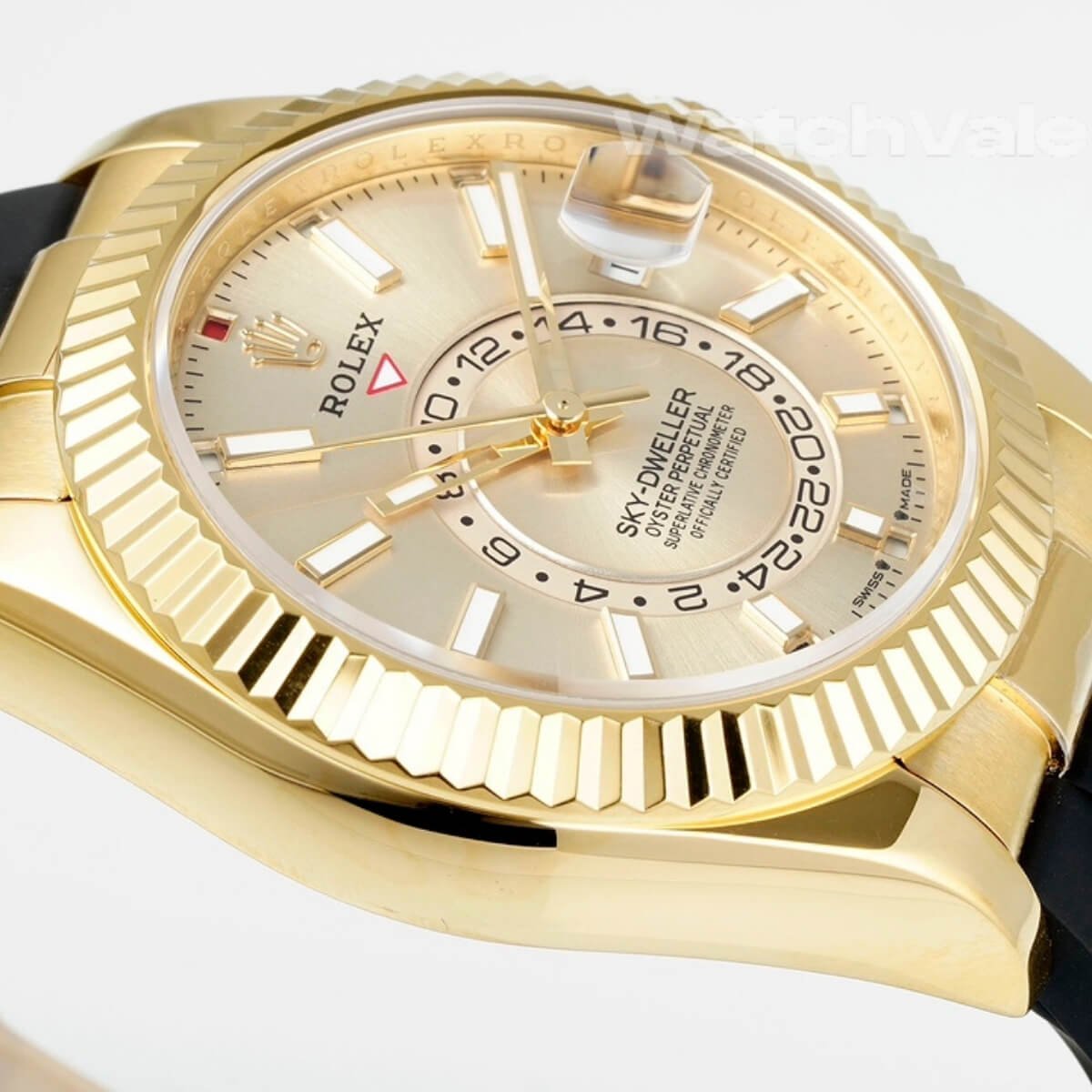 Rolex Sky-Dweller 336238 champagne dial yellow gold super clone replica