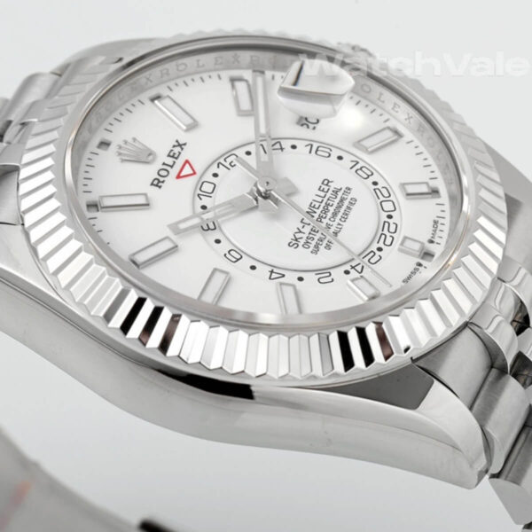Intense white dial Rolex Sky-Dweller white Rolesor replica watch