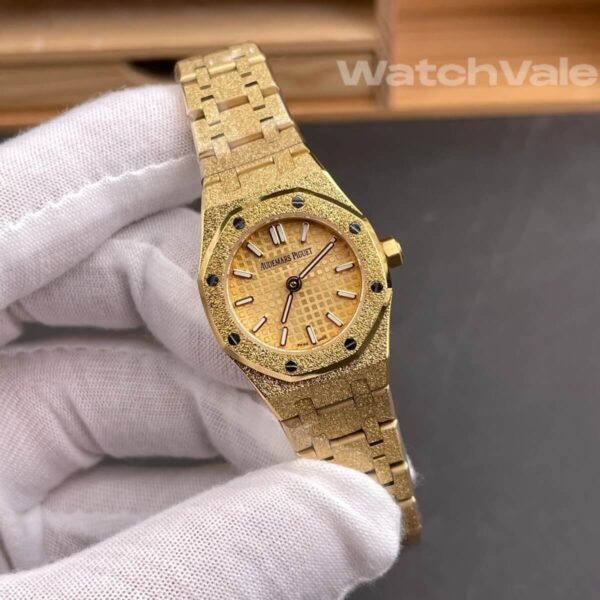 Audemars Piguet Royal Oak Mini Frosted Gold Quartz 67630BA.GG.1312BA.01 champagne dial best replica