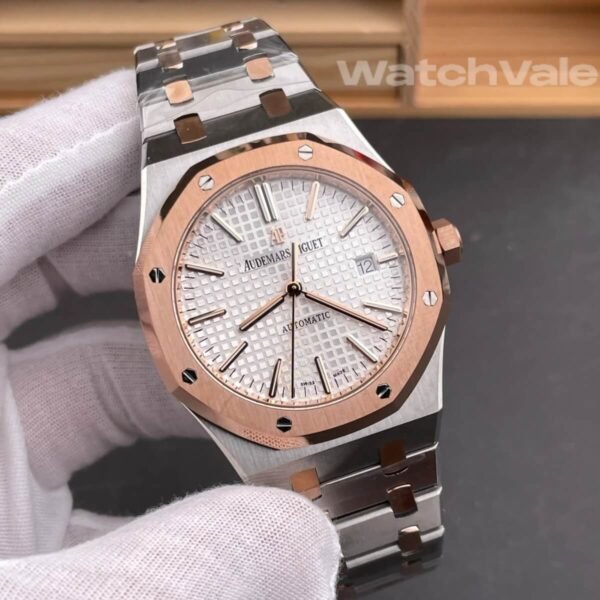 Audemars Piguet Royal Oak 15400SR silver dial rose gold steel best replica