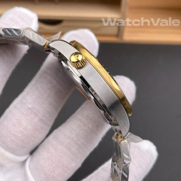Omega Seamaster Diver 300M Sedna gold bracelet replica on wrist