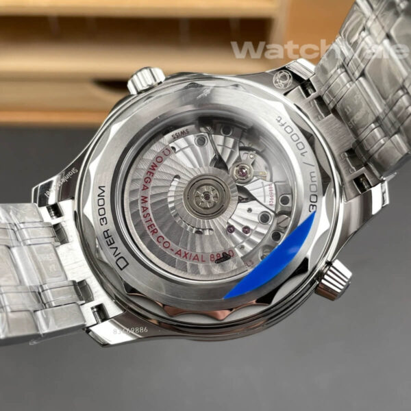 Grey wave dial blue ceramic bezel Omega Seamaster replica watch