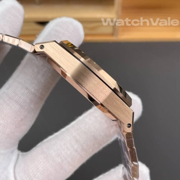 Black Grande Tapisserie dial rose gold bezel Audemars Piguet Royal Oak Chronograph replica watch